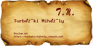Turbéki Mihály névjegykártya